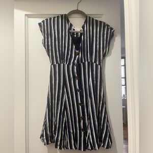 BP XS Striped Prairie Dress in Navy